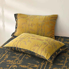 Bamboo Print Cotton Gauze Yarn-dyed Reversible Coverlet