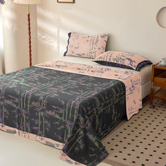 Retro Bamboo Jacquard Cotton Coverlet – Reversible, Breathable & Naturally Elegant