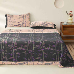 Bamboo Print Cotton Gauze Yarn-dyed Reversible Coverlet