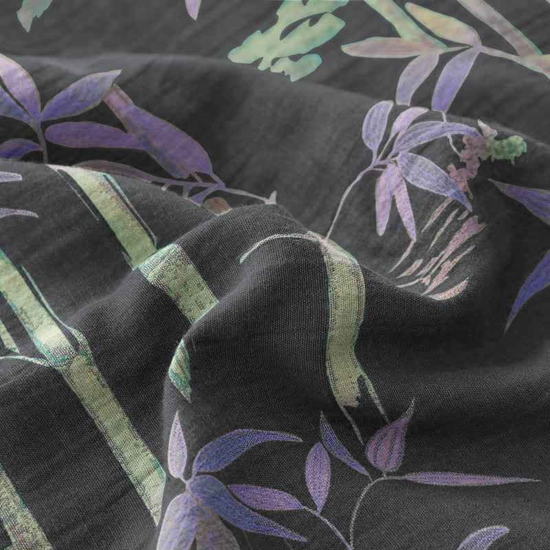 Bamboo Print Cotton Gauze Yarn-dyed Reversible Coverlet