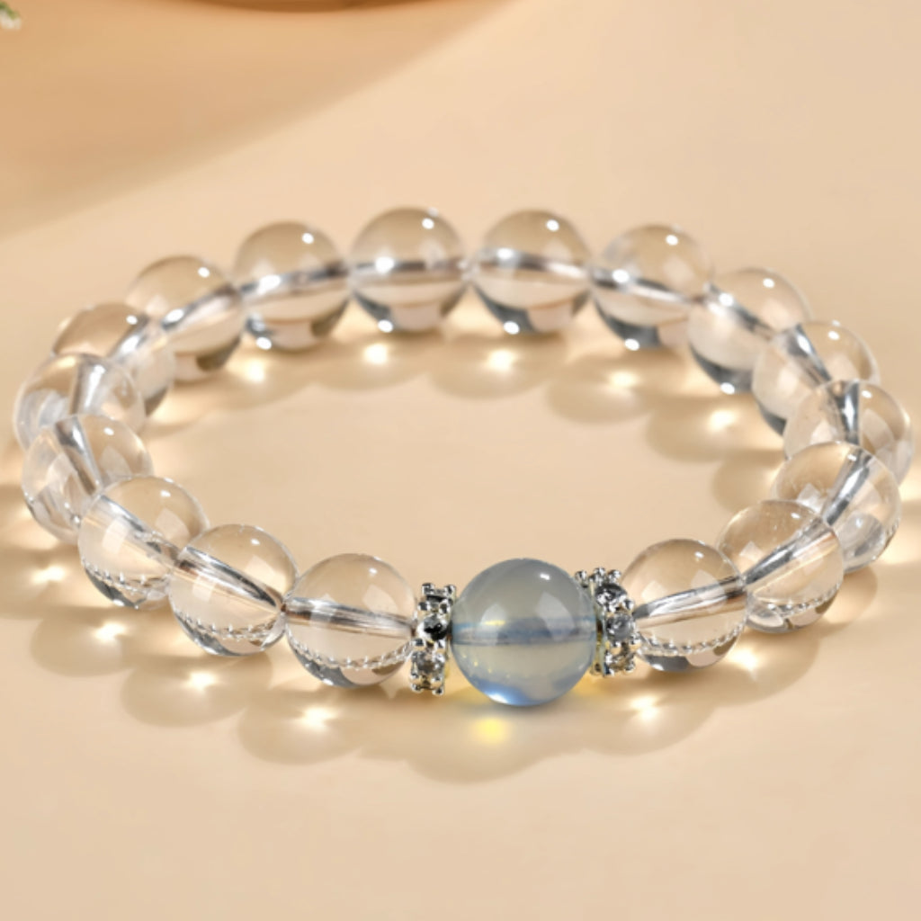 Clear Quartz Bracelet for Inner Peace | Mars in 4th House Support