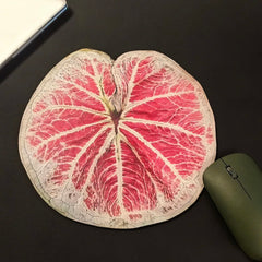 February-Tropical Leaf Leather Mouse Pad | Custom Cool Design-good quality
