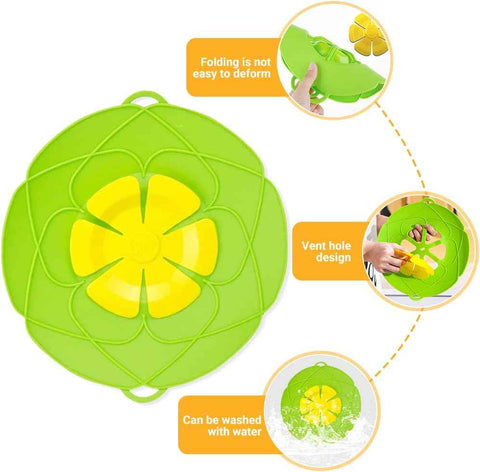Spill Stopper Lid Cover.2Pcs Silicone Pan Lid 10&11.5 Splatter Guard Pots Boil Over Safeguard Multi-Function Kitchen Tool Kitchen Gadgets (Green.Red)