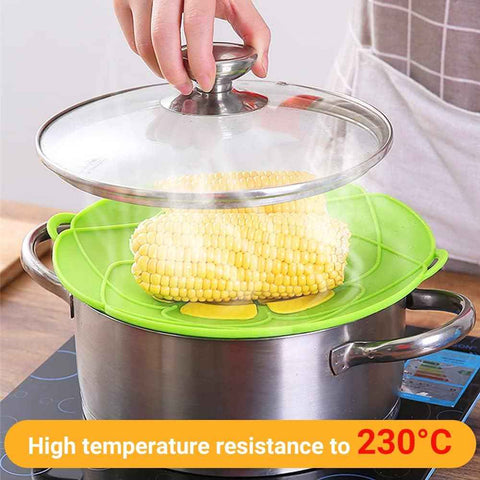 Spill Stopper Lid Cover.2Pcs Silicone Pan Lid 10&11.5 Splatter Guard Pots Boil Over Safeguard Multi-Function Kitchen Tool Kitchen Gadgets (Green.Red)