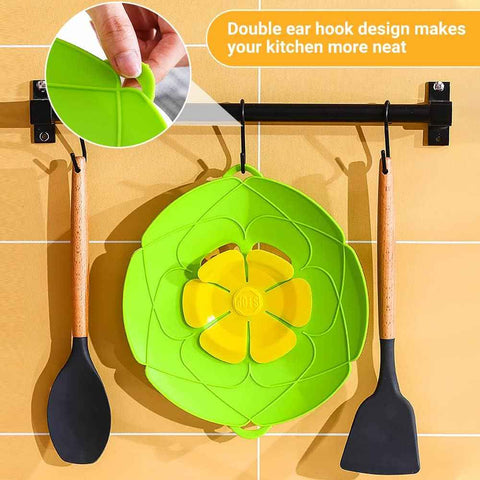 Spill Stopper Lid Cover.2Pcs Silicone Pan Lid 10&11.5 Splatter Guard Pots Boil Over Safeguard Multi-Function Kitchen Tool Kitchen Gadgets (Green.Red)