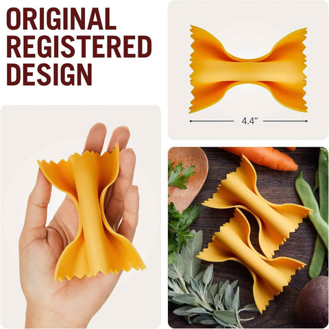 Farfalloni-Shaped Pot Holders. Pack of 3. Pot Holders for Kitchen Cookware. Silicone Oven Grips| from a Collection of Different Pasta-Shaped Unique Kitchen Gadgets. by Monkey Business