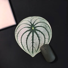 April-Tropical Leaf Leather Mouse Pad | Custom Cool Design-good quality