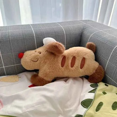 Fluffy Simulation French Bread Dog Doll Nap Sleep Gift'