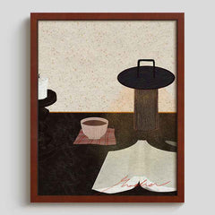 House8th Red Solid Wood Framed Art Print – Museum-Grade Canvas with Organic Glass